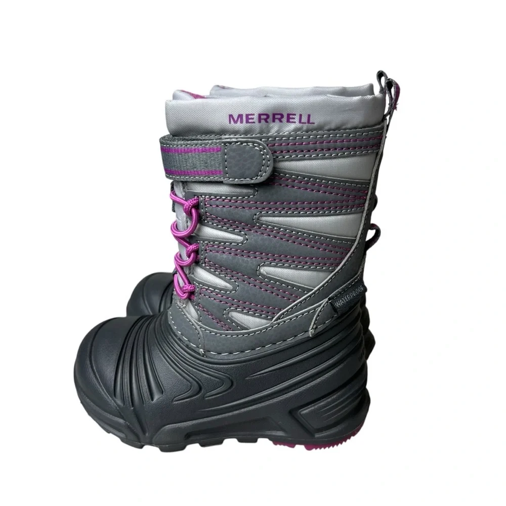 Merrell Snow Quest 3.0 NEW Girls Size 6 Gray and Purple Kids' Winter Boots